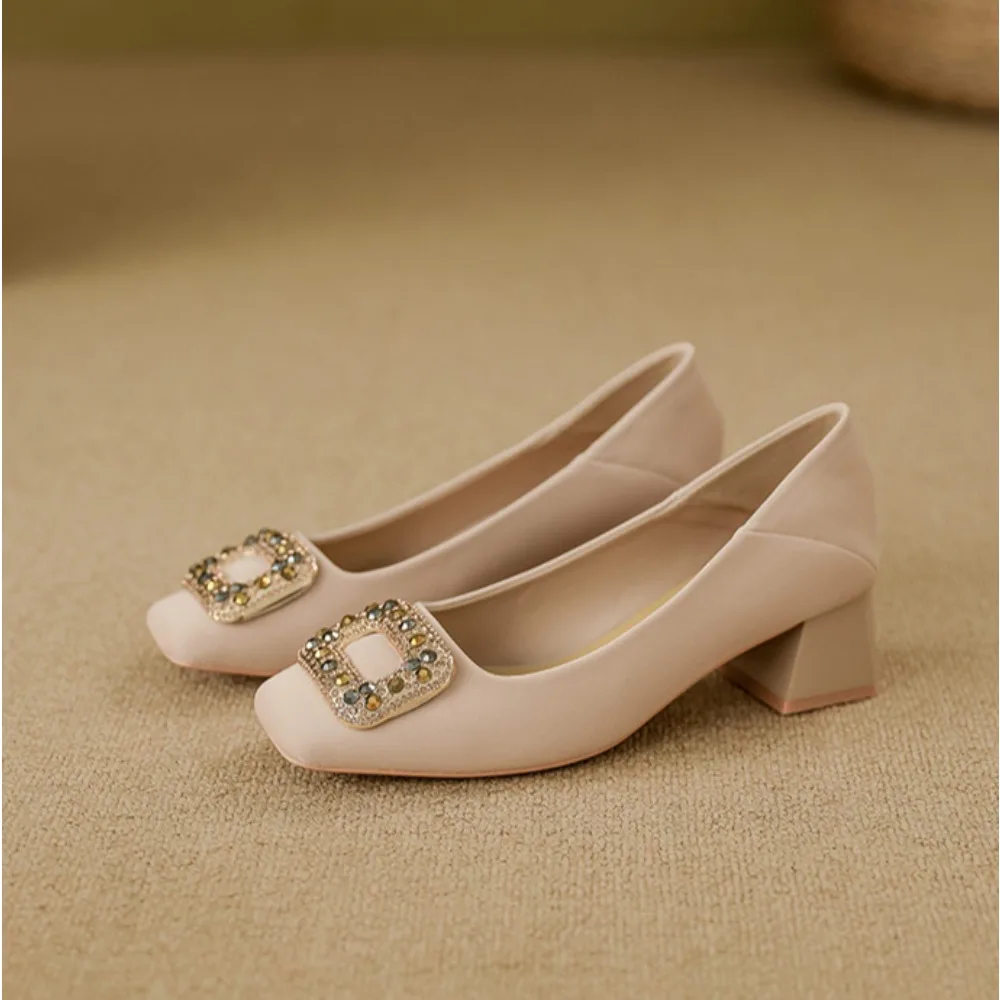 Women Formal Office Wear Shoes - ハイヒールシューズ レディース 2026 フォーマルウェア プロフェッショナル女性用シューズ スクエアバックル付き