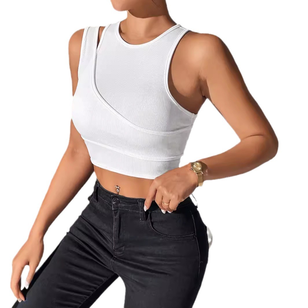 Women Formal Wear M&S - 2025年夏 不規則な仕立てのワイドショルダースリングベスト、テクスチャスリムフィットアウターウェア I ピュアディザイア クロスボーダー Cw70149