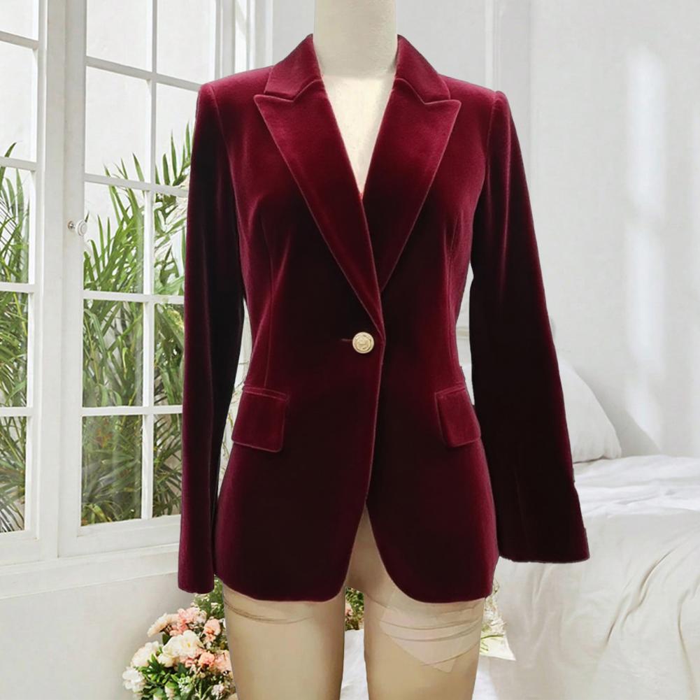 Women'S Formal Wear For A Wedding - ベルベット大サイズ女性プロムピークドラペルレディオフィスタキシード結婚式のゲスト着用スリムフィットイブニングフォーマルブレザーアウター