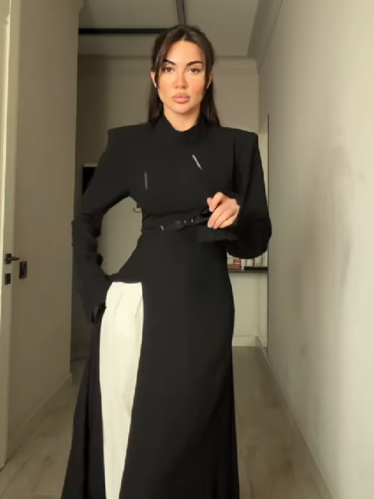 レディース エレガント ハイネック 長袖 マキシ丈ワンピース - Women Formal Wear Outfits のレビューと価格