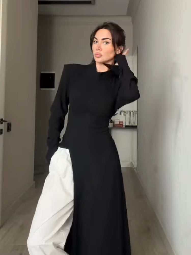 レディース エレガント ハイネック 長袖 マキシ丈ワンピース - Women Formal Wear Outfits のレビューと価格