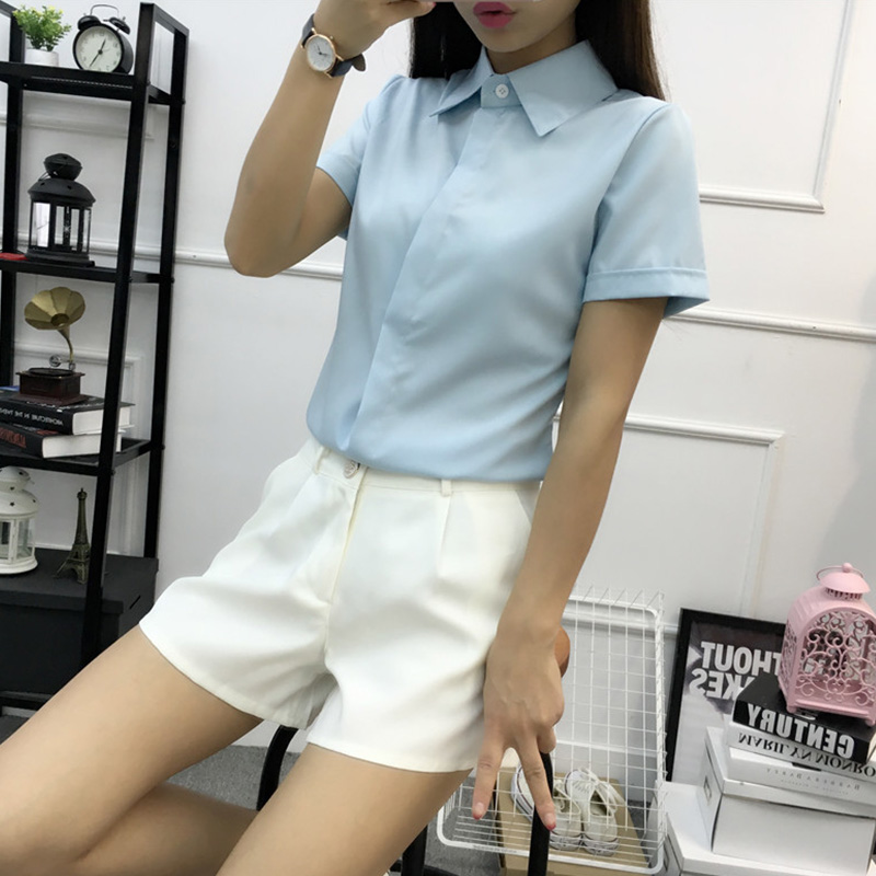白いルーズ半袖シャツ女性夏韓国スタイル大きいサイズ学生フォー - Large Women'S Formal Wear のレビューと価格