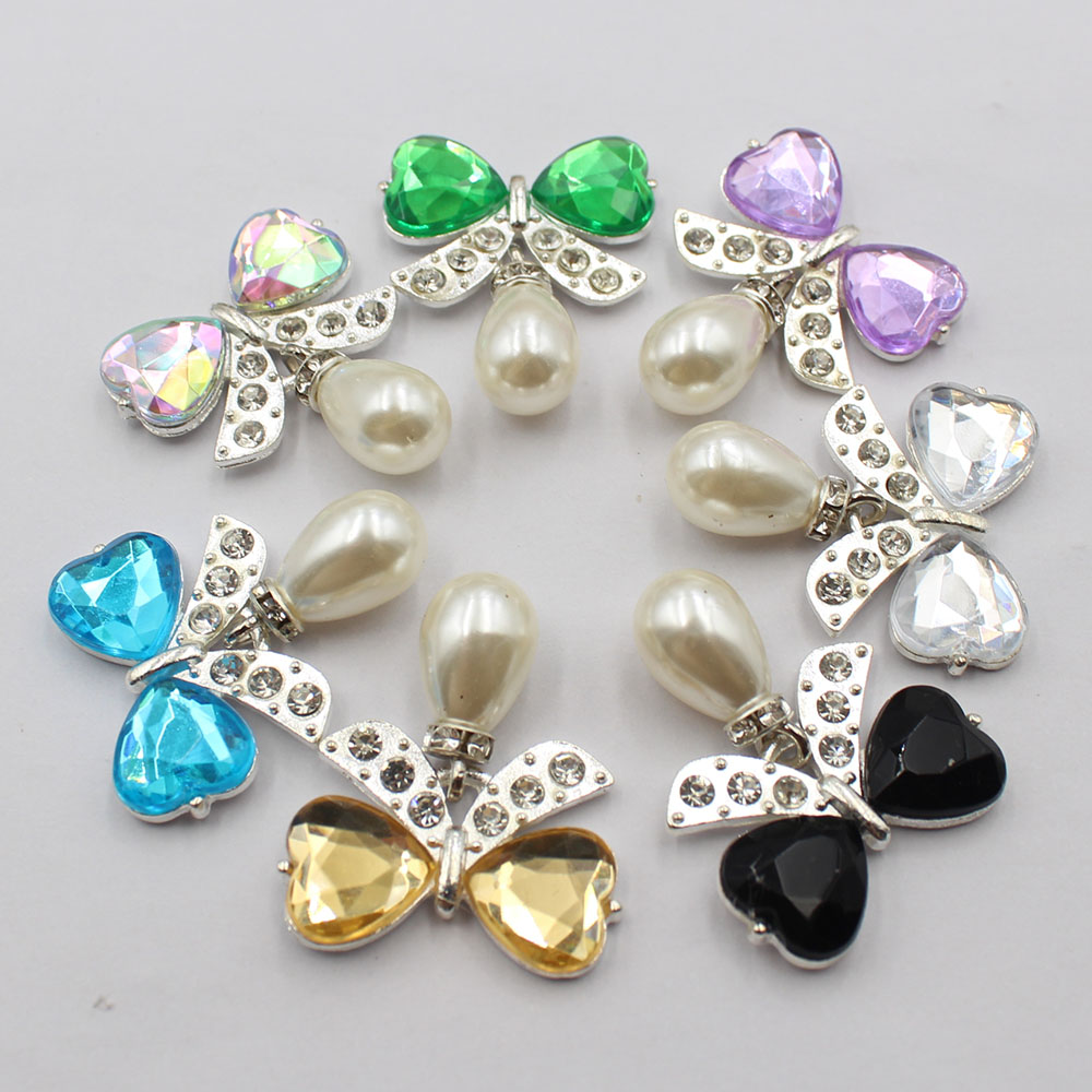 5個/セットの銀合金製ダイヤモンドがちりばめられたリボン、水 - Pearl Necklace Set のレビューと価格