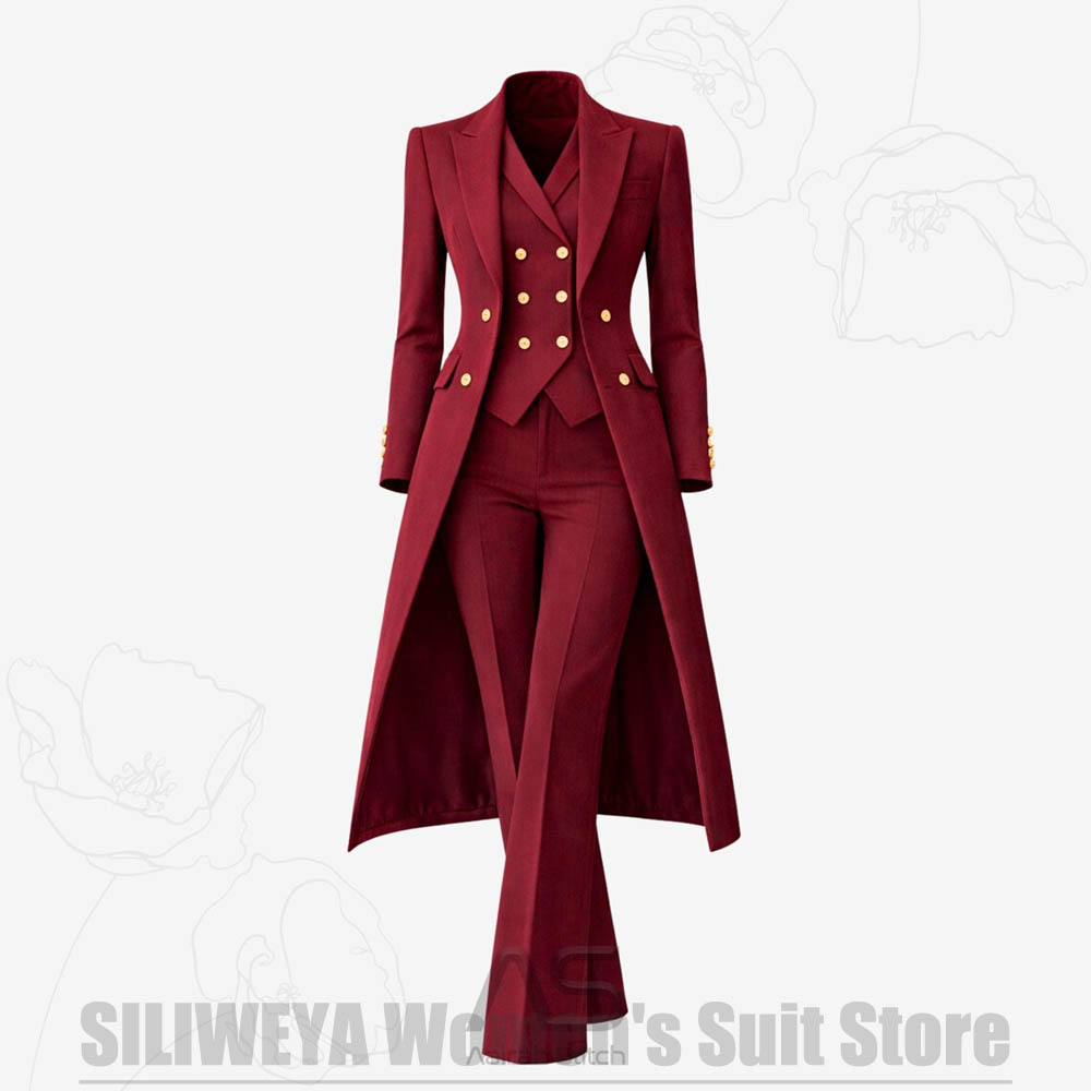 レディーススーツ 3ピース ダブルブレスト ロングコート ベ - Women'S Formal Wear For A Wedding のレビューと価格