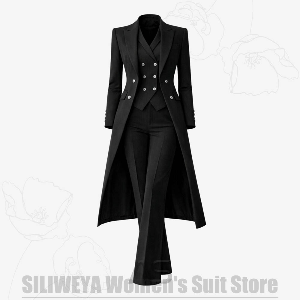 レディーススーツ 3ピース ダブルブレスト ロングコート ベ - Women'S Formal Wear For A Wedding のレビューと価格