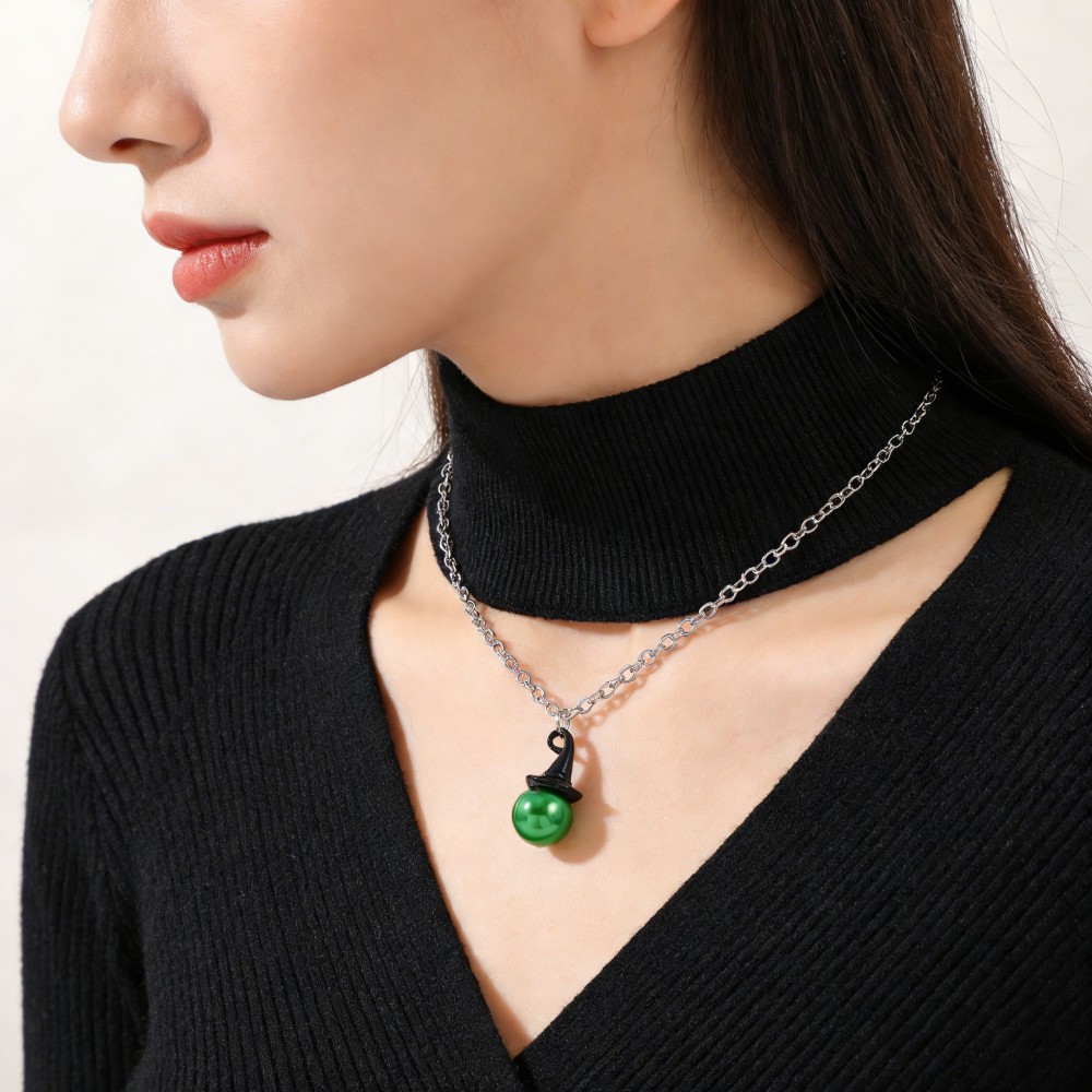 邪悪な魔女風帽子＆王冠パールネックレスイヤリングジュエリーセ - Pearl Necklace Set のレビューと価格