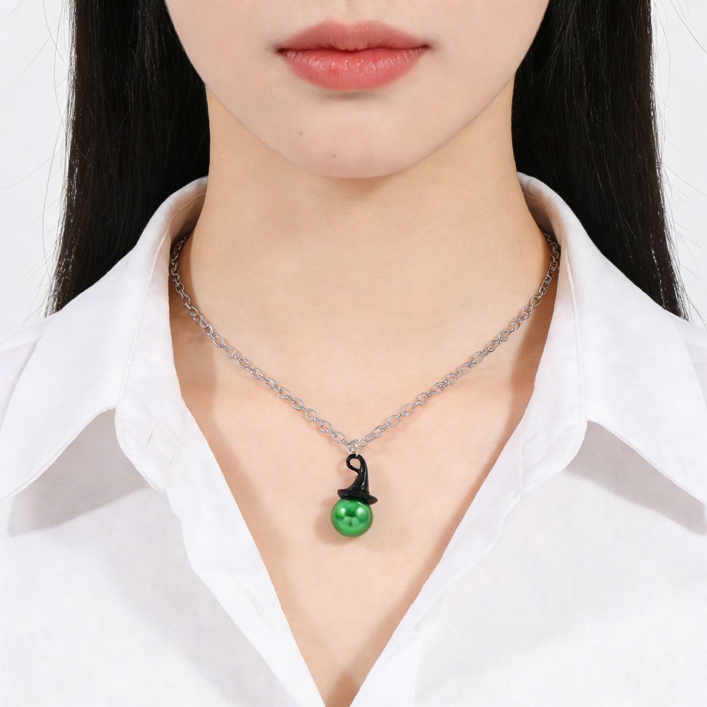 邪悪な魔女風帽子＆王冠パールネックレスイヤリングジュエリーセ - Pearl Necklace Set のレビューと価格